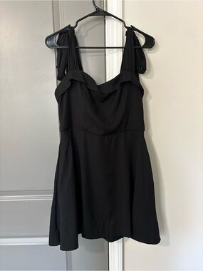 Blue Rain Shoulder Tie Mini Dress